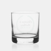 Bruiloft gunst Elegante krans bladeren groen Whisky Glas (Achterkant)