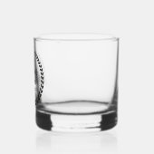 Bruiloft gunst Elegante krans bladeren zwart Whisky Glas (Links)