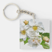 Bruiloft gunst Elegante Rozen Full Bloom Sleutelha Sleutelhanger (voorkant)