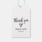 Bruiloft gunst geschenk Labels op maat dank u hart Cadeaulabel (Voorkant)