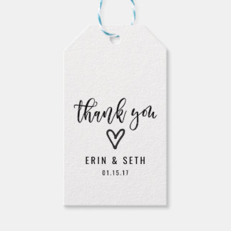 Bruiloft gunst geschenk Labels op maat dank u hart Cadeaulabel
