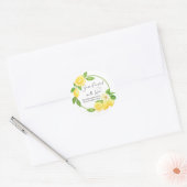 Bruiloft gunst jam verpakt met liefde citroenen ronde sticker (Envelop)
