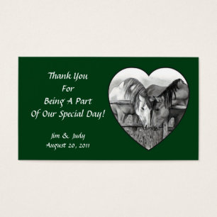 BRUILOFT GUNST KAARTEN: PAARDEN VERDOVEN IN HART VISITEKAARTJES