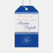 Bruiloft gunst Label | Blue Sand Dollar Beach Brui Cadeaulabel (Voorkant)
