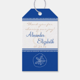 Bruiloft gunst Label | Blue Sand Dollar Beach Brui Cadeaulabel