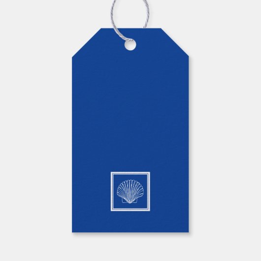 Bruiloft gunst Label | Blue Sand Dollar Beach Brui Cadeaulabel (Achterkant)
