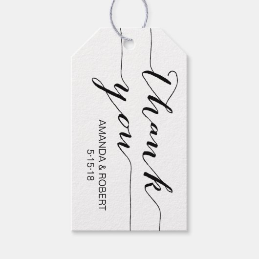 Bruiloft gunst Label | Dank u hangt label Cadeaulabel (Voorkant)