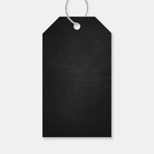 Bruiloft gunst Label |  Elegant Zwart Bloemen Cadeaulabel (Achterkant)