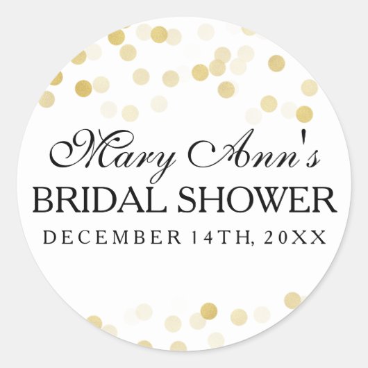 Bruiloft gunst Label Faux Gold Foil Glitter Lights (Voorkant)