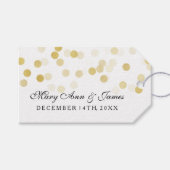Bruiloft gunst Label Faux Gold Foil Glitter Lights Cadeaulabel (Voorkant (Horizontaal))