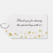 Bruiloft gunst Label Faux Gold Foil Glitter Lights Cadeaulabel (Achterkant Horizontaal)