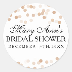 Bruiloft gunst Label Faux Koper Folie Glitter Ligh