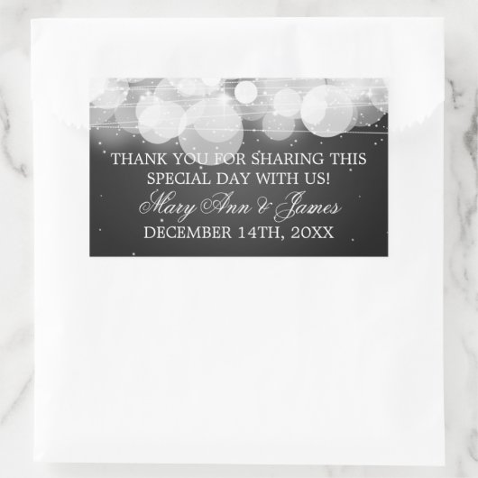 Bruiloft gunst Label Glow & Sparkle Black (Tas)