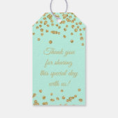Bruiloft gunst Label gouden glitter Confetti Mint  Cadeaulabel (Achterkant)