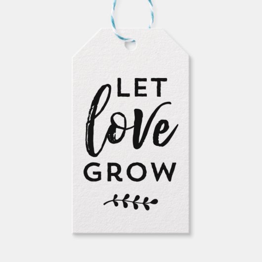 Bruiloft gunst Label | Laat de liefde groeien Cadeaulabel (Voorkant)