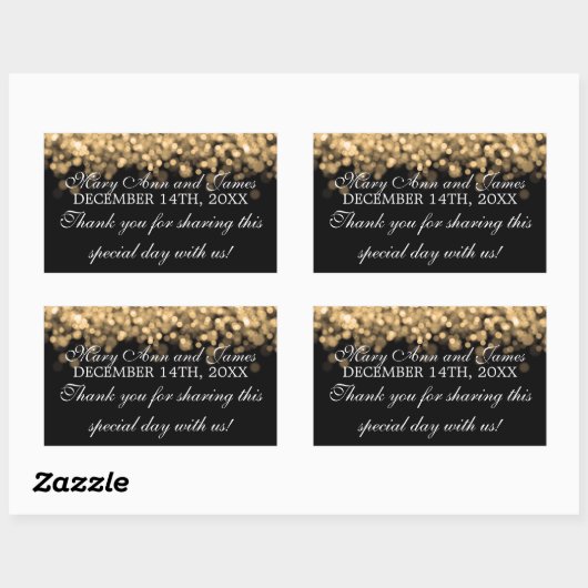 Bruiloft gunst Label Magic Gold Lights (Vel)