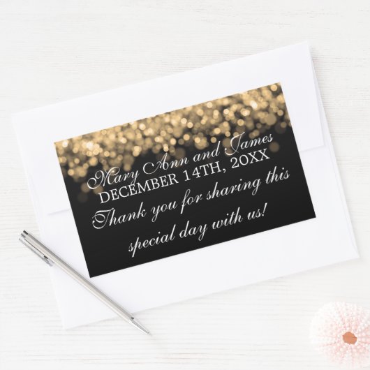 Bruiloft gunst Label Magic Gold Lights (Envelop)