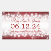 Bruiloft gunst Label Magic Sparkle Red (Voorkant)