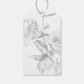Bruiloft gunst Label Modern Eenvoudig Bloemen Zilv Cadeaulabel (Achterkant)