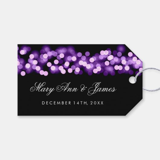 Bruiloft gunst Label Paarse Hollywood Glam Cadeaulabel (Voorkant (Horizontaal))