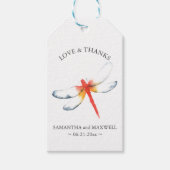 Bruiloft gunst Label rode libel Cadeaulabel (Voorkant)