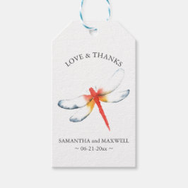 Bruiloft gunst Label rode libel Cadeaulabel