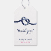 Bruiloft gunst Label Royal Blue Tying the Knot Cadeaulabel (Voorkant)