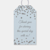 Bruiloft gunst Label Silver Glitter Confetti Ice B Cadeaulabel (Achterkant)