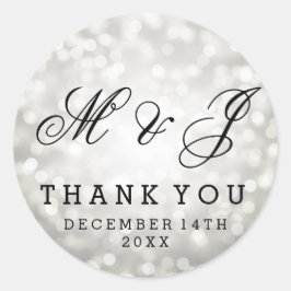 Bruiloft gunst Label Silver Glitter Lights