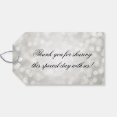 Bruiloft gunst Label Silver Glitter Lights Cadeaulabel (Achterkant Horizontaal)