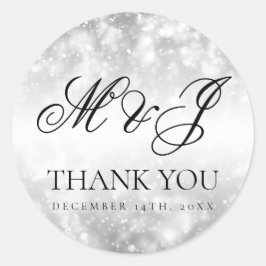 Bruiloft gunst Label Silver Shimmer Lights