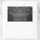 Bruiloft gunst Label sprankelende lijnen zwart (Tas)