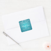 Bruiloft gunst Label sprankelende string turquoise (Envelop)