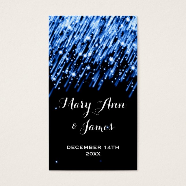 Bruiloft gunst Label Vallende Sterren "Sapphire Bl Visitekaartjes (Voorkant)