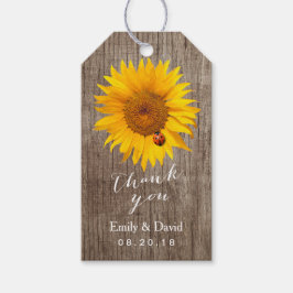 Bruiloft gunst Label | Zonnebloem- en lieveheersbe Cadeaulabel