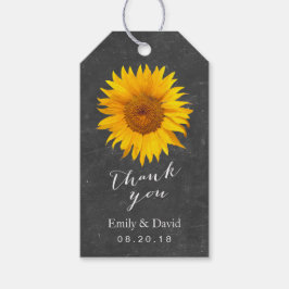 Bruiloft gunst Label | Zonnebloem op schoolbord Cadeaulabel