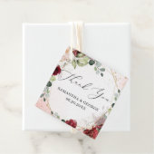 Bruiloft gunst labels blozen bordeaux gouden groen (In situ)