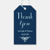 Bruiloft gunst Labels dank u marineblauw A04 Cadeaulabel (Voorkant)