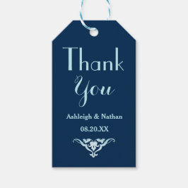 Bruiloft gunst Labels dank u marineblauw A04 Cadeaulabel