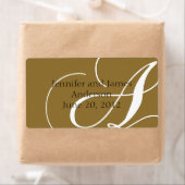 Bruiloft gunst labels goud monogram A (Insitu)