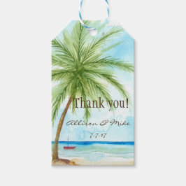 Bruiloft gunst Labels- Tropical Beach Cadeaulabel