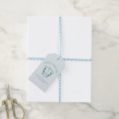 Bruiloft gunst Labels Turquoise Monogram Crest Cadeaulabel (Met Touw)