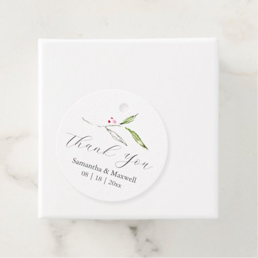 Bruiloft gunst Labels Waterverf Botanicals (In situ)