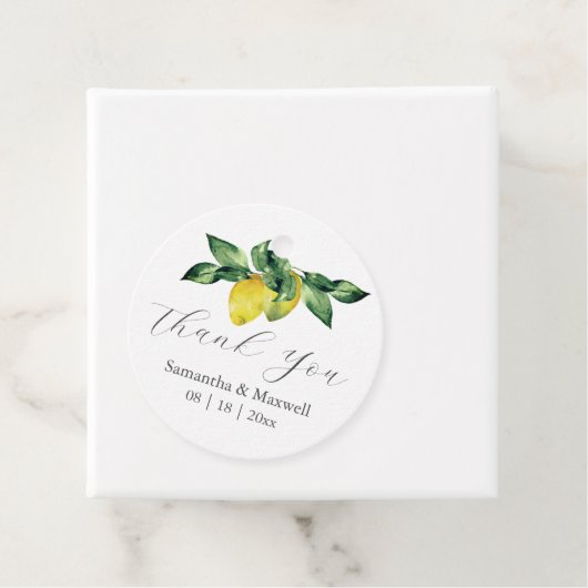 Bruiloft gunst Labels Waterverf citroenen (In situ)