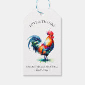 Bruiloft gunst Labels Waterverf Rooster Cadeaulabel (Voorkant)