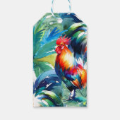 Bruiloft gunst Labels Waterverf Rooster Cadeaulabel (Achterkant)
