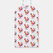 Bruiloft gunst Labels Waterverf Rooster Cadeaulabel (Achterkant)