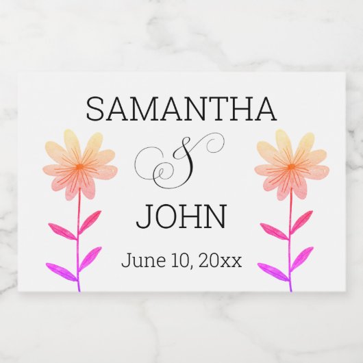 Bruiloft gunst mini fles etiketten (Enkel label)