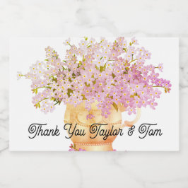 Bruiloft gunst mini fles etiketten