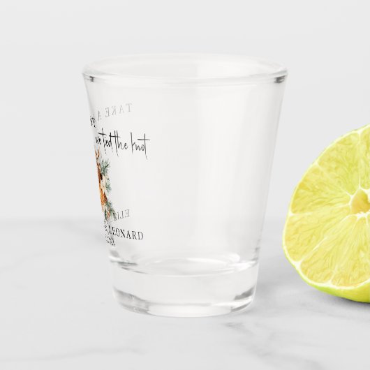 Bruiloft gunst neem een shot winter groen glas (Rechts)